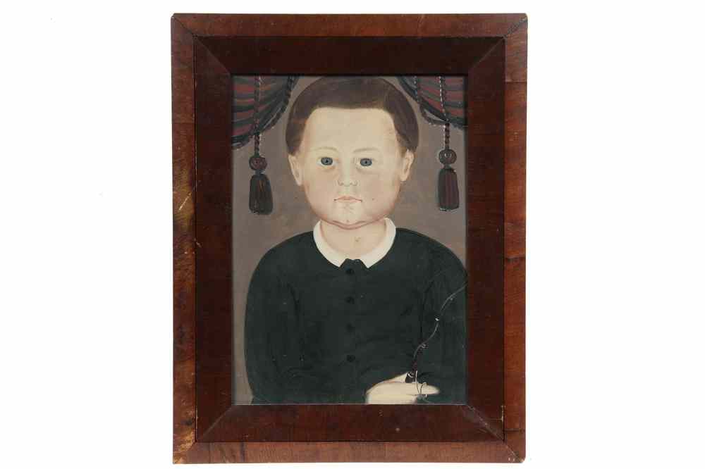 Appraisal: OIL ON PAPER - Portrait of a Young Boy with