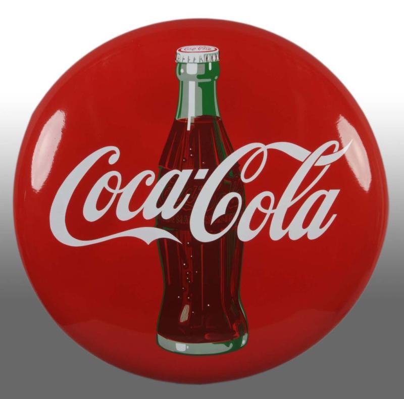 Appraisal: Porcelain Coca-Cola Button Sign Description s Nice clean and bright