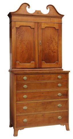 Appraisal: Chippendale Federal mahogany butler's secretary bookcase th th c assembled