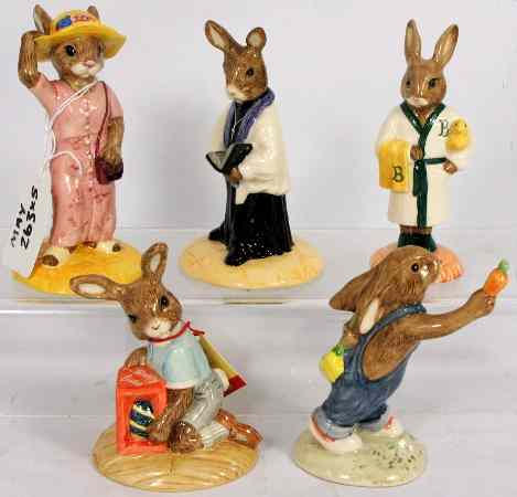 Appraisal: Royal Doulton Bunnykins Figures Mothers Day DB Sightseer DB Vicar