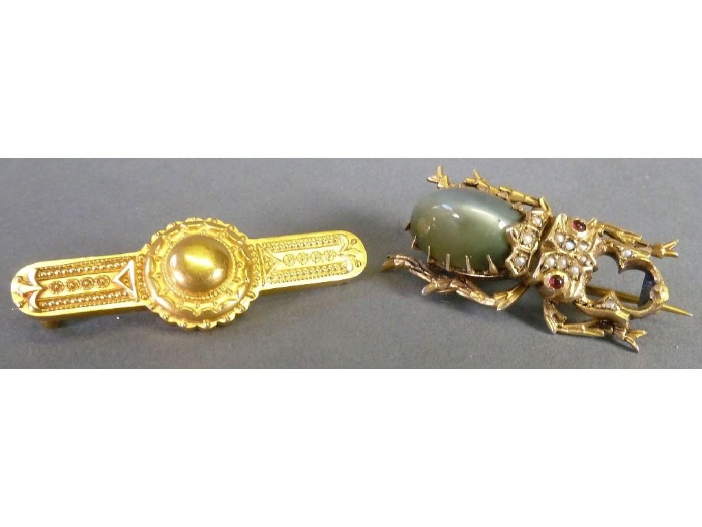 Appraisal: LATE VICTORIAN ct GOLD BROOCH gms also a GILT METAL