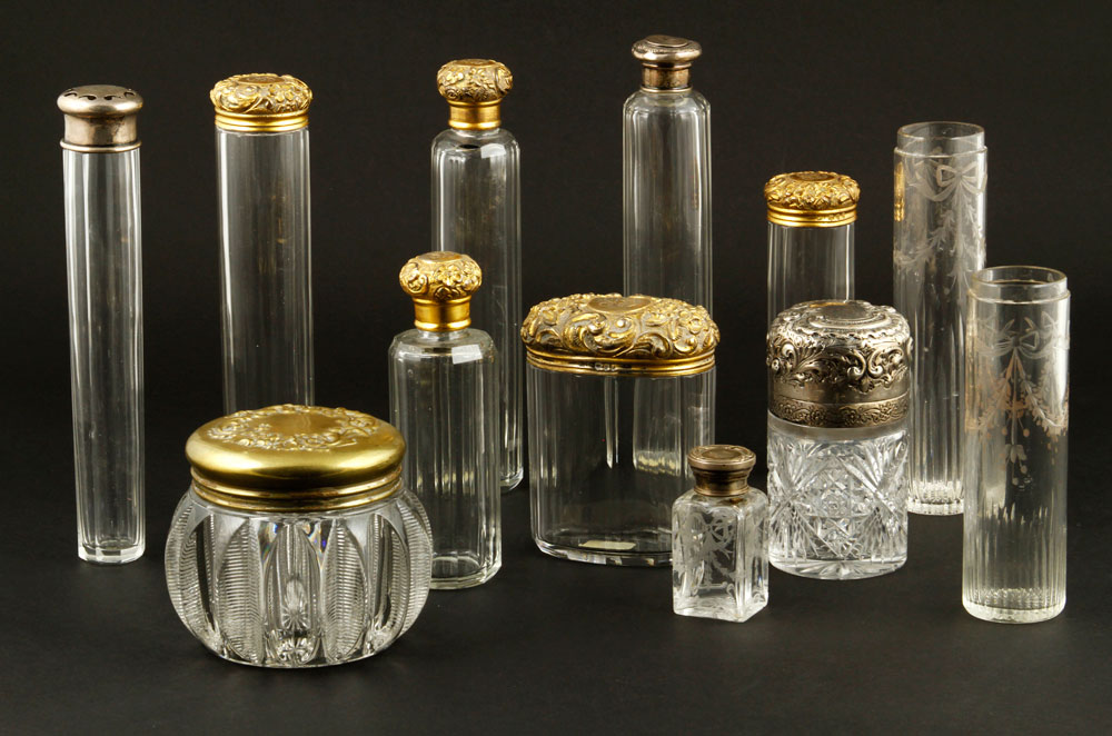 Appraisal: - Collection of Dresser Jars and Bottles Collection of twelve