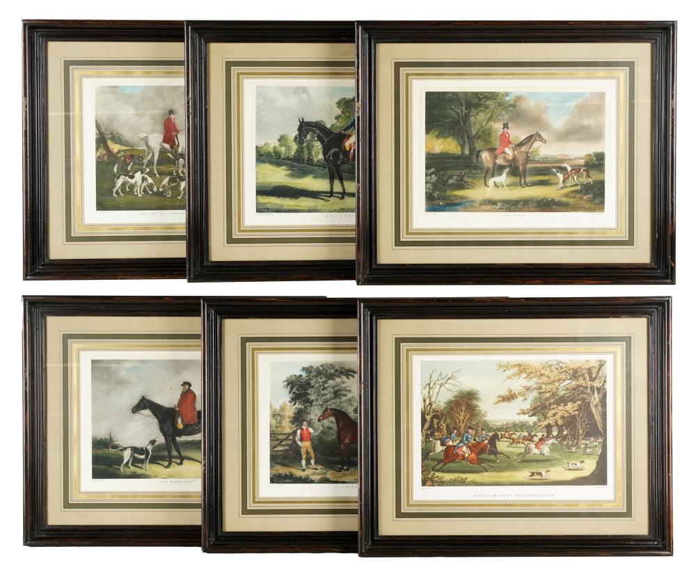 Appraisal: SIX ENGLISH HUNTING PRINTSafter various artists matted and framed identically