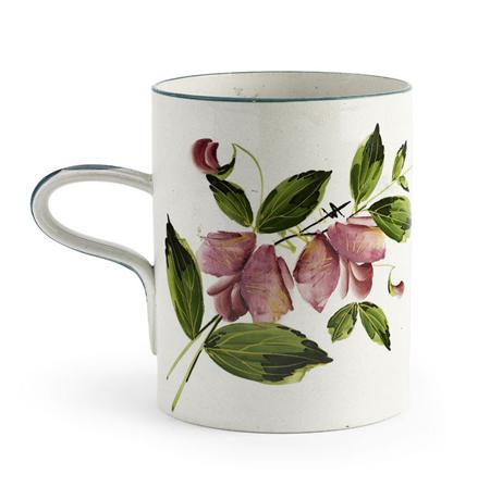 Appraisal: WEMYSS LARGE MUG EARLY TH CENTURY decorated with sweet peas