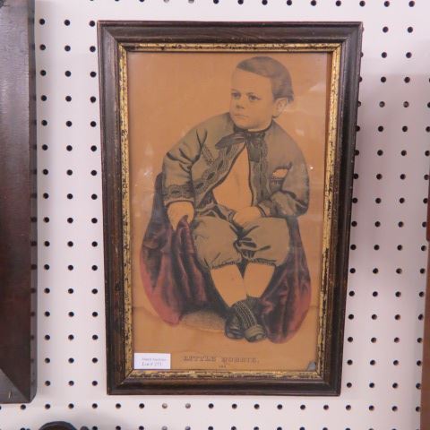 Appraisal: Victorian Lithograph Little Bobbie seated boy x circa period frame