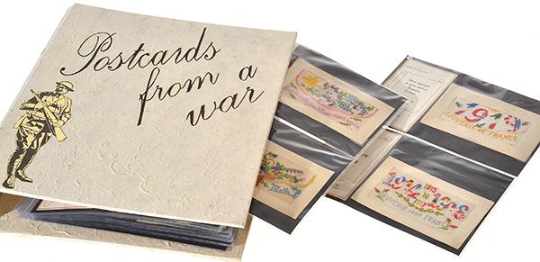 Appraisal: A COLLECTION OF SIXTY-EIGHT WWI AND WWII SILK EMBROIDERED POSTCARDS