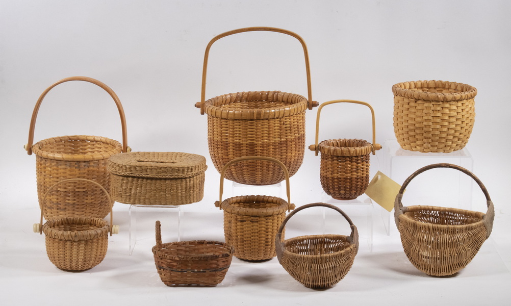 Appraisal: SMALL BASKETS Collection of Assorted Small Baskets incl Nantucket style