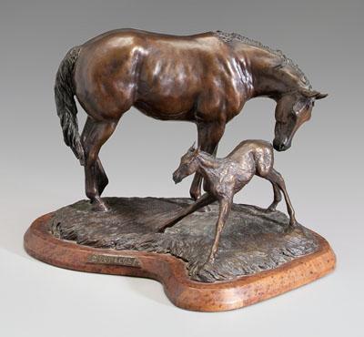 Appraisal: Suzann Fiedler equestrian bronze Suzann Fiedler Hoesman American th century