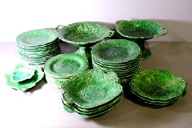 Appraisal: A large quantity of Victorian cabbage ware part diner services