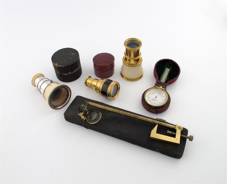 Appraisal: A th century gilt metal mounted ivory spy telescopic eye