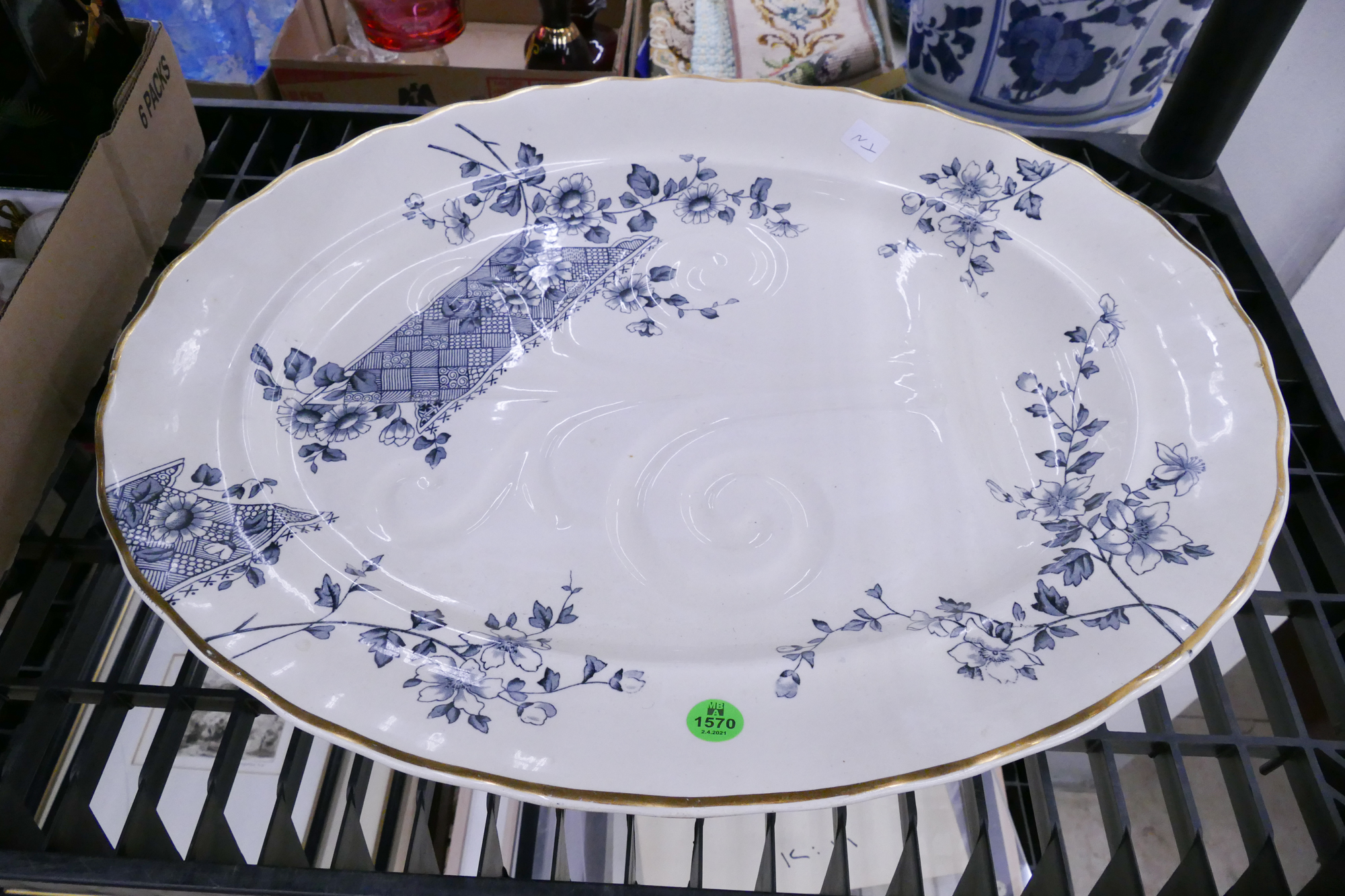 Appraisal: Antique Essex Transferware Carving Platter- ''