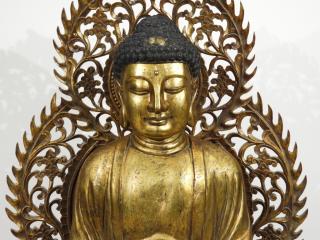 Appraisal: LG Japanese Carved Gilt Wood Kannon Buddha JAPAN MID TH