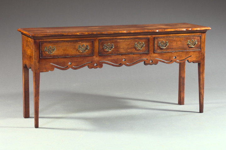 Appraisal: George III-Style Banded Inlay Fruitwood Buffet in the provincial manner