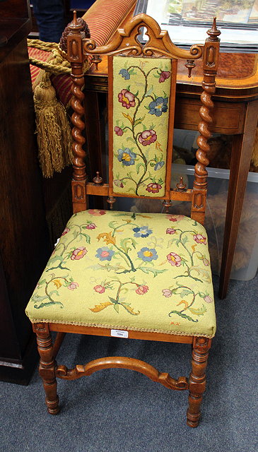 Appraisal: A PAIR OF TH CENTURY SATINWOOD SIDE CHAIRS with carved