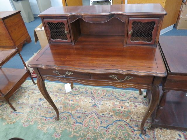 Appraisal: Ladies Writing Desk side compartments cabroile legs single drawer