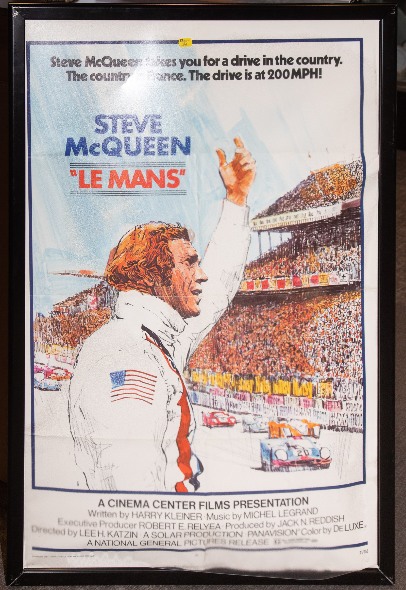 Appraisal: LE MANS MOVIE POSTER Staring Steve McQueen x in framed