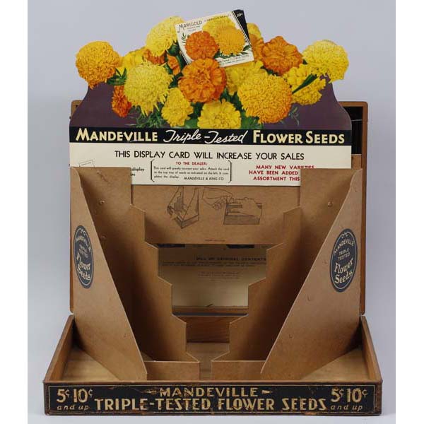 Appraisal: Mandeville Flower Seed salesman advertising general store wooden display box