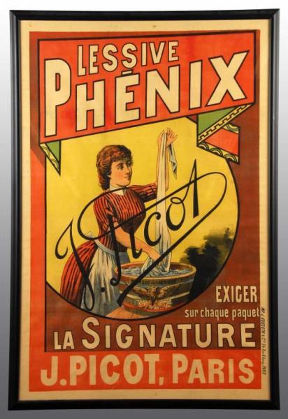 Appraisal: Lessive Phenix Soap Poster Description Early French sign with woman