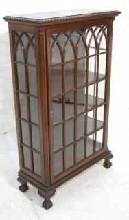 Appraisal: Mahogany Small China Cabinet Glass Paned Sides Door with gothic