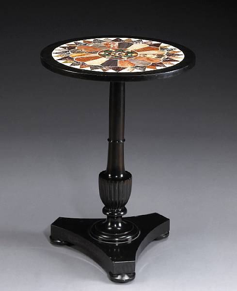 Appraisal: A French Aesthetic specimen marble and slate table third quarter