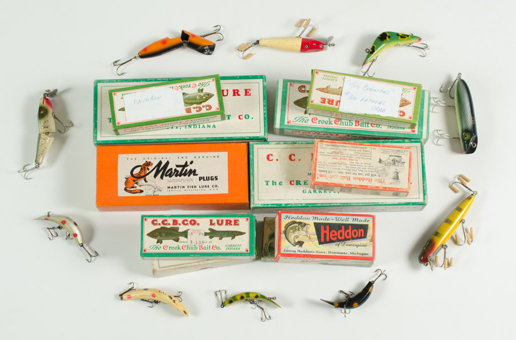 Appraisal: COLLECTION OF TWENTY ONE FISHING LURES including The Chub Creek