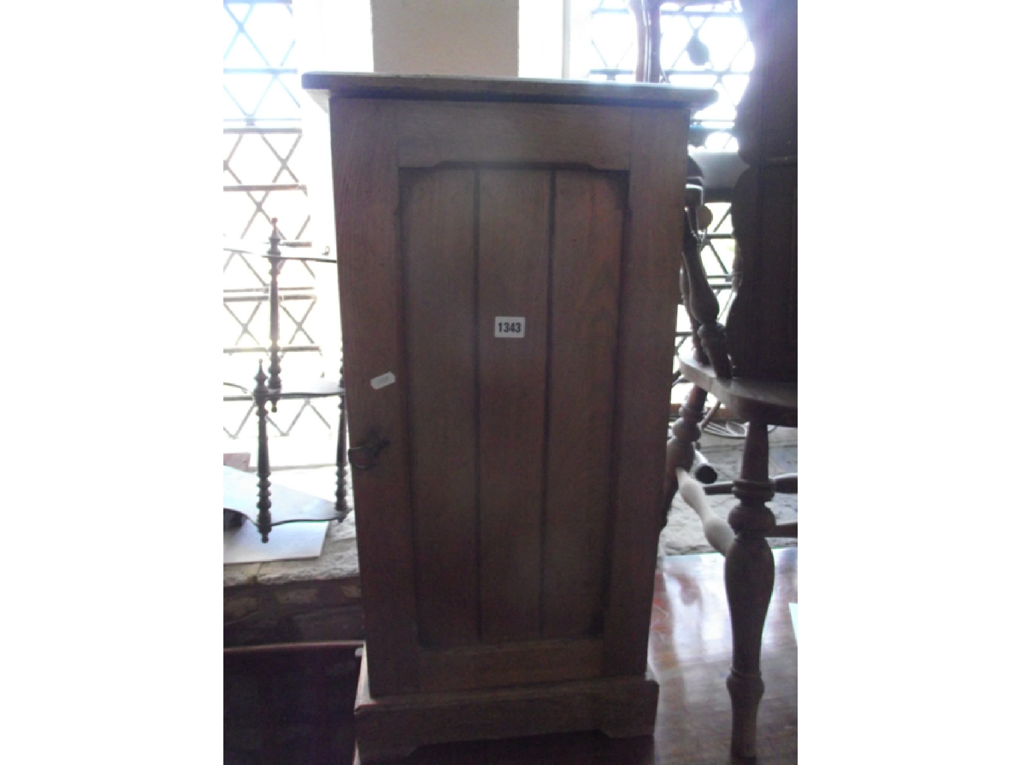 Appraisal: A Victorian ashwood pot cupboard with panelled door a late