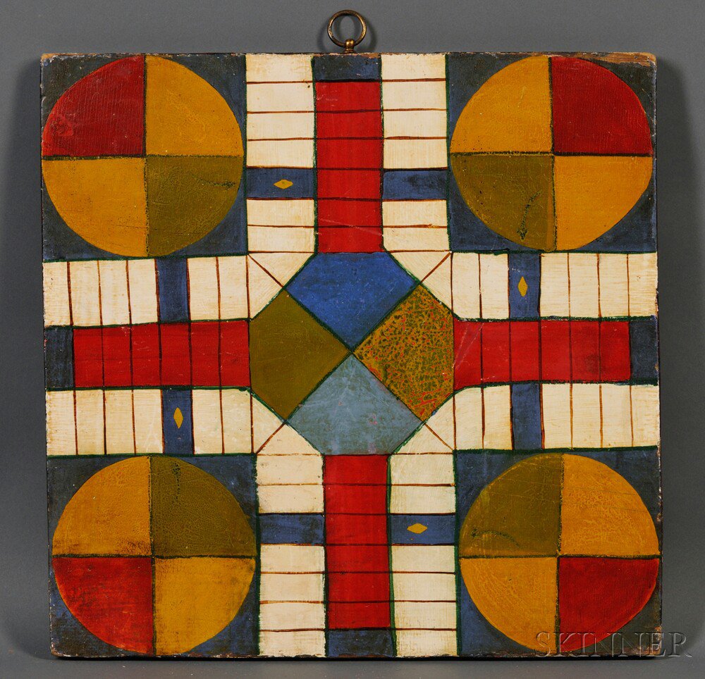 Appraisal: Painted Double-sided Game Board America late th early th century