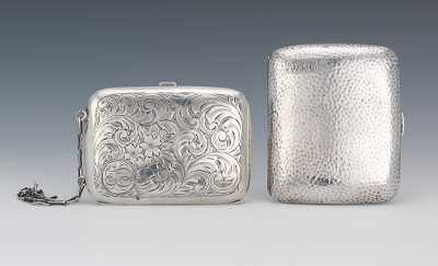 Appraisal: A Sterling Silver Cigarette Case and Purse Both items are