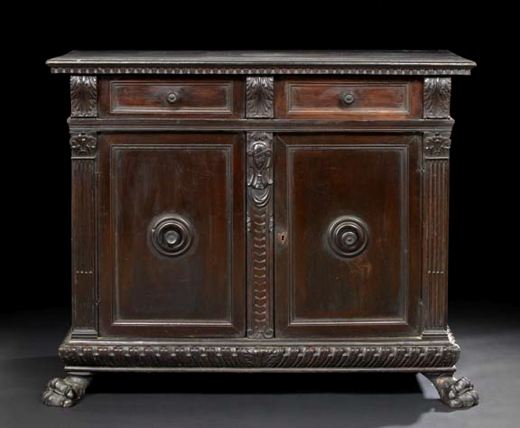 Appraisal: Italian Carved and Ebonized Cabinet fourth quarter th century in