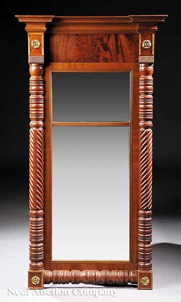 Appraisal: An American Classical Mahogany Pier Mirror early th c blocked