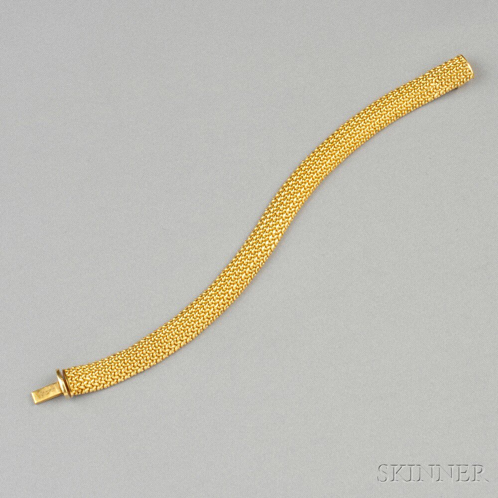 Appraisal: kt Gold Bracelet Tiffany Co composed of woven mesh links