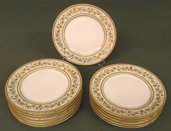 Appraisal: Limoges service plates set of twelve with gilt decoration dia