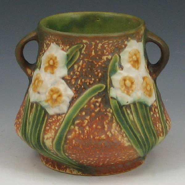 Appraisal: Roseville Jonquil - Vase Roseville Jonquil - handled vase Unmarked