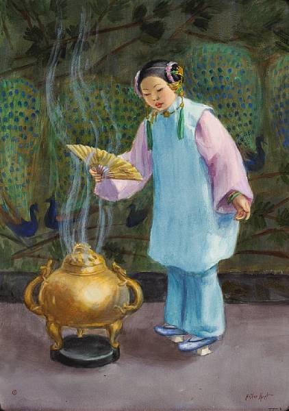 Appraisal: Esther Anna Hunt American - Chinese Girl signed 'Esther Hunt'