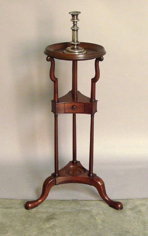 Appraisal: Georgian basin stand with candlestick h