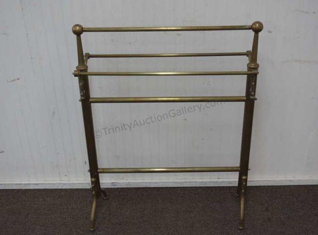 Appraisal: Solid brass - bar quilt hanging rack - in very