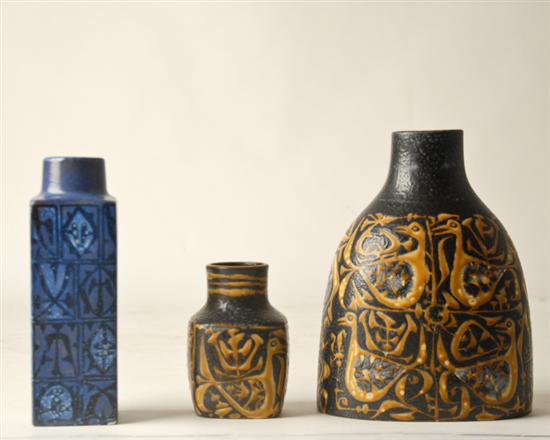 Appraisal: Three Royal Copenhagen Vases Baca Series