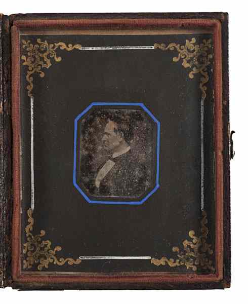 Appraisal: Sixteenth Plate Daguerreotype of Man in Unusual Profile Sixteenth plate