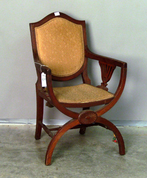 Appraisal: Regency style mahogany cerule chair late th c