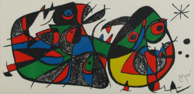 Appraisal: Joan Miro - lithograph ''Sculpture '' image size '' x