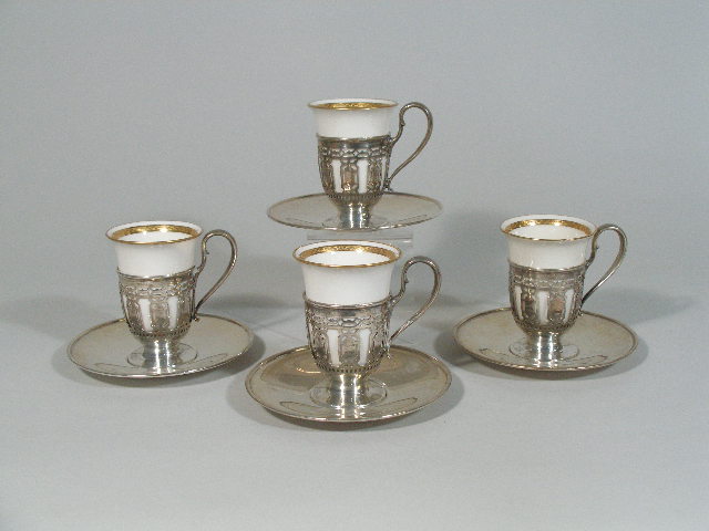 Appraisal: Set of Four Lenox Tiffany Demi-Tasse Cups Lenox china and