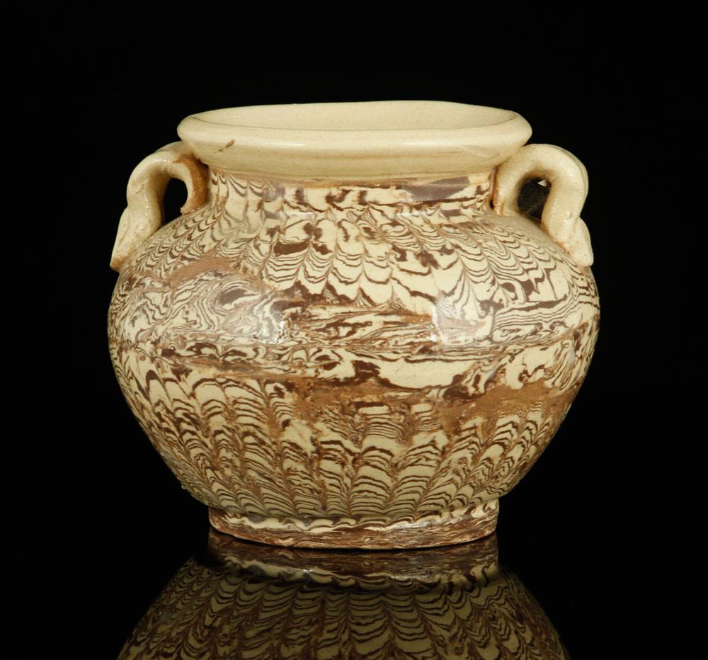 Appraisal: - Chinese Glazed Pottery Jar Chinese glazed pottery jar with