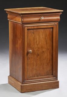 Appraisal: French Louis Philippe Style Carved Walnut Nightsta French Louis Philippe