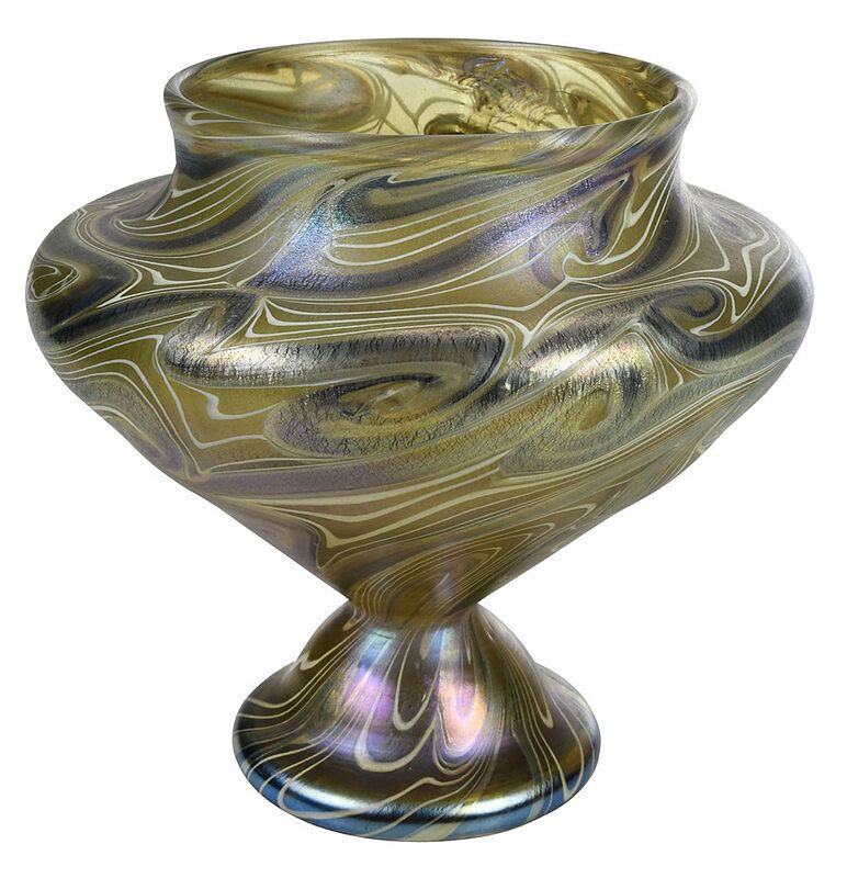 Appraisal: Tiffany Favrile Art Glass Vase American late th century iridescent