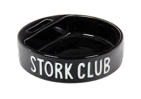 Appraisal: Sale Lot Black Stork Club Ash Tray Diameter inches -