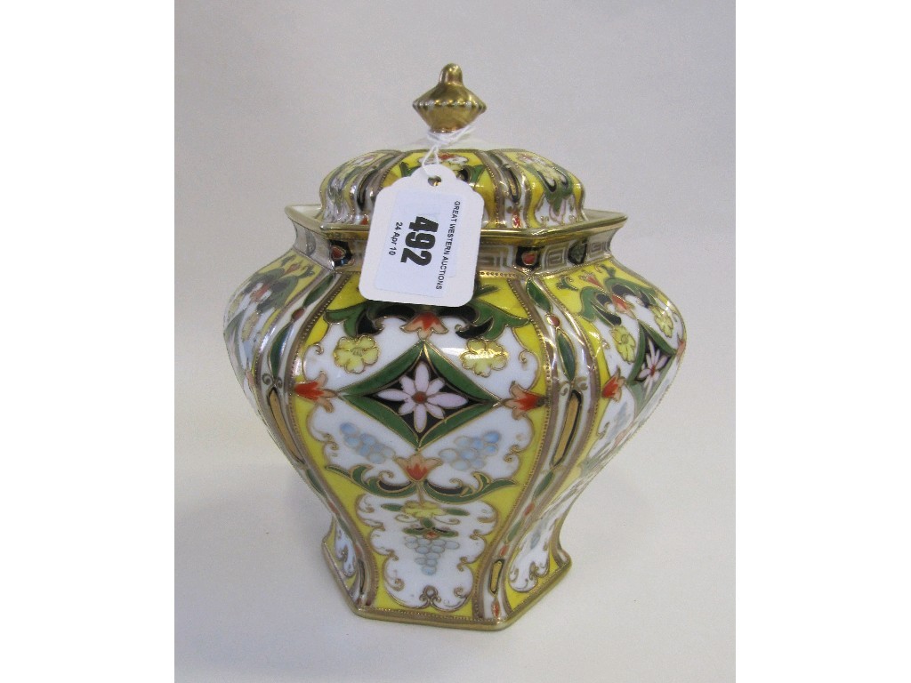 Appraisal: Noritake hexagonal jar and cover