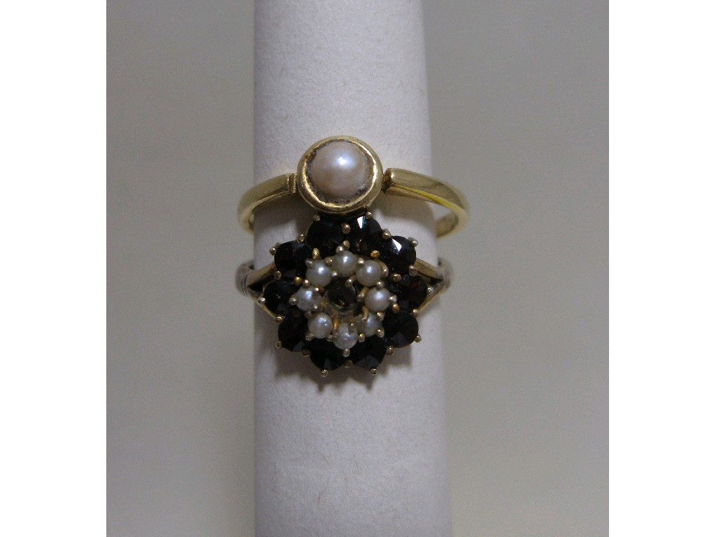 Appraisal: Lot comprising ct gold pearl set dress ring and a