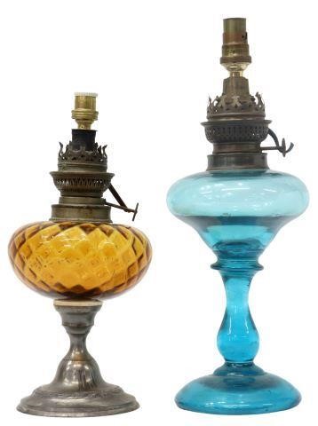 Appraisal: lot of French and German oil lamps early th c