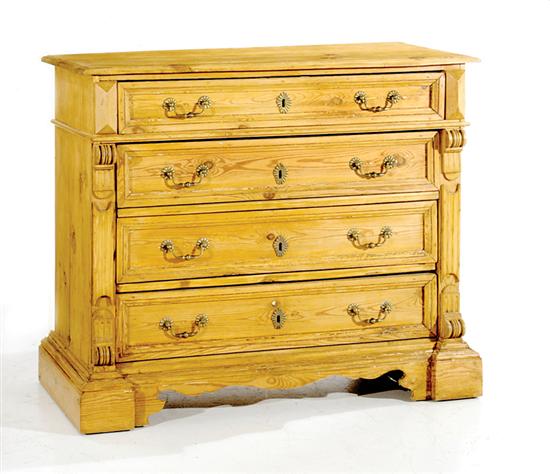 Appraisal: English pine chest of drawers late th century rectangular molded