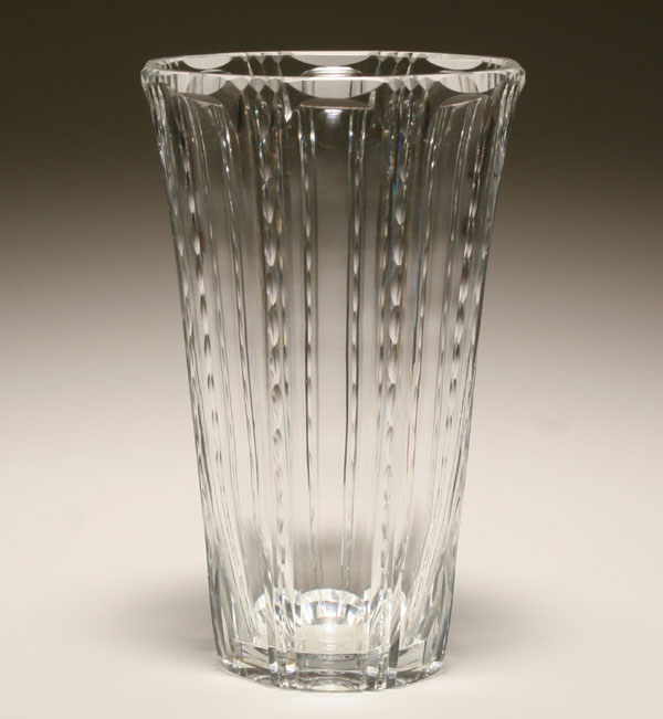 Appraisal: Large St Louis French crystal faceted vase Marked on the